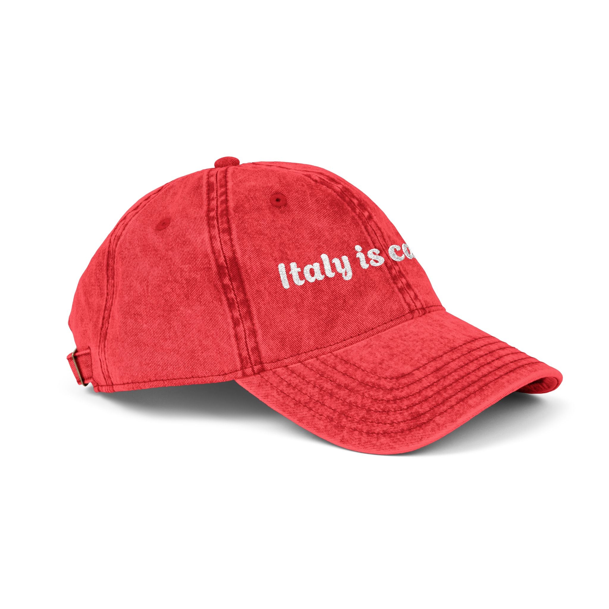 Italy Is Calling Vintage Embroidered Cap