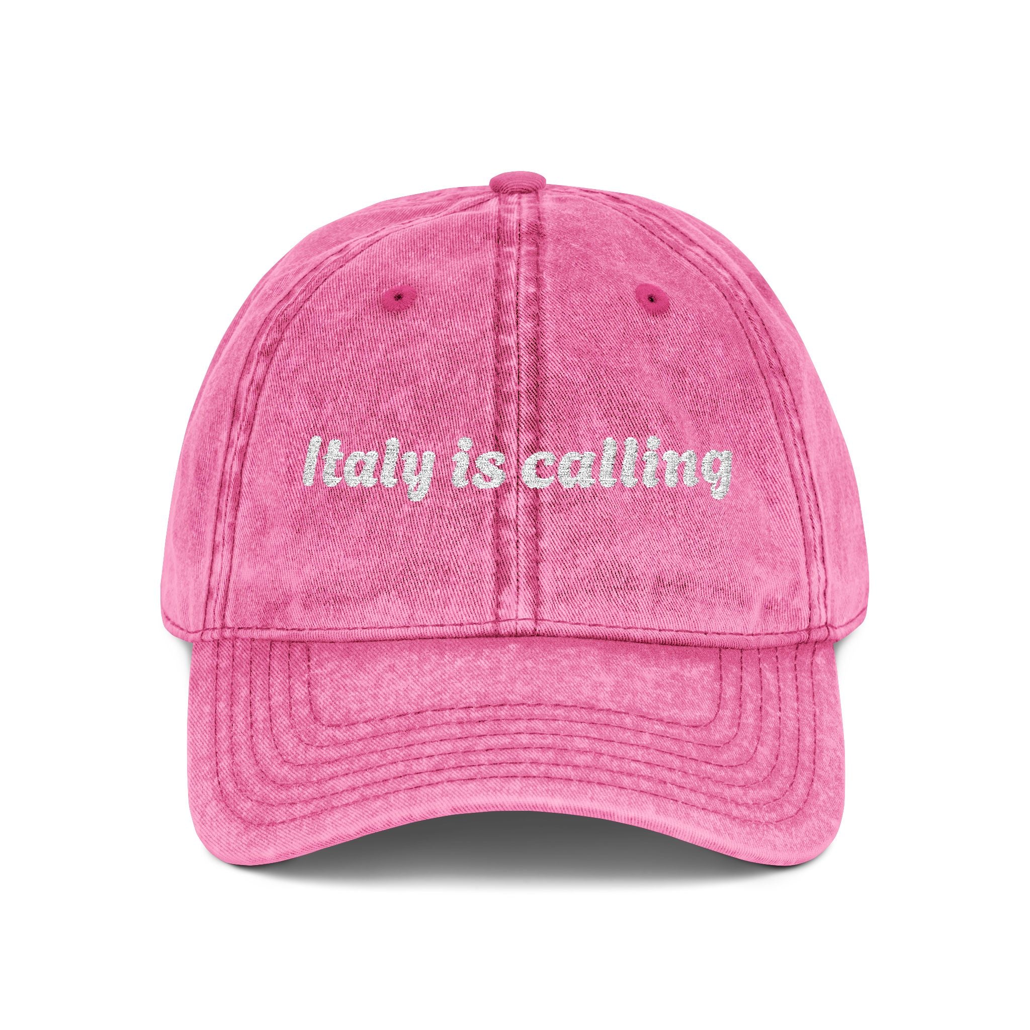 Italy Is Calling Vintage Embroidered Cap