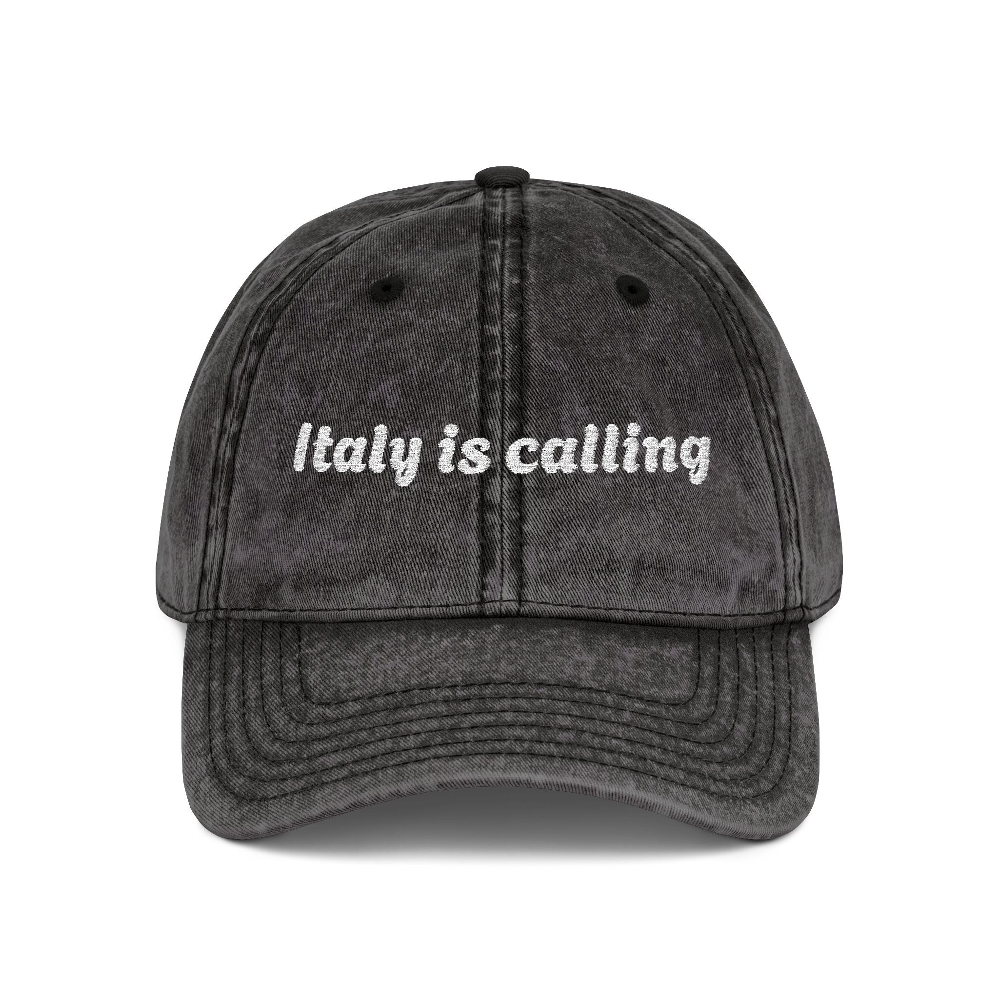 Italy Is Calling Vintage Embroidered Cap