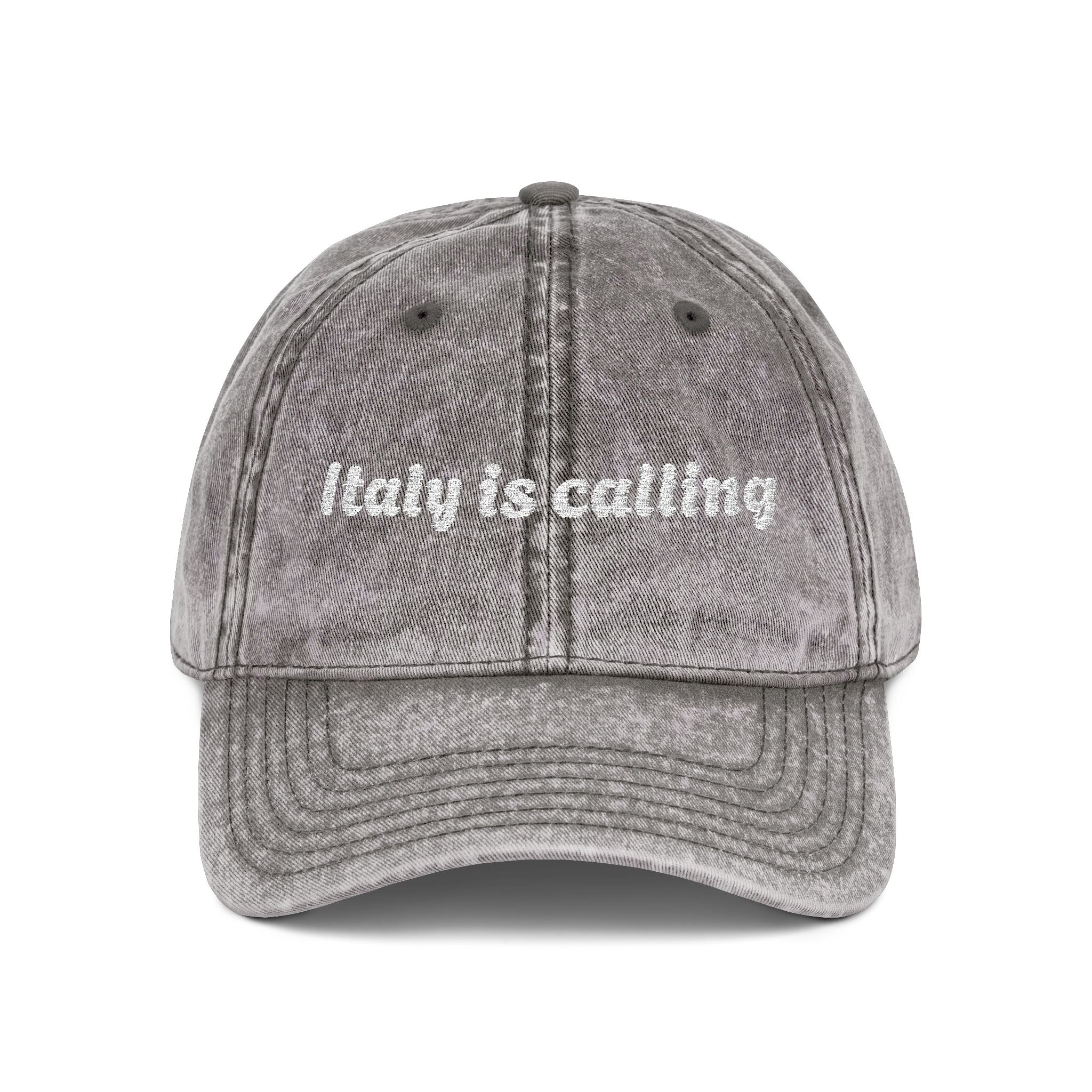 Italy Is Calling Vintage Embroidered Cap